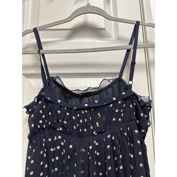 Y2K Vision Apparel Silk Polkadot Pleated Baby Doll Retro Mini Dress Size 6 - Picture 6 of 8